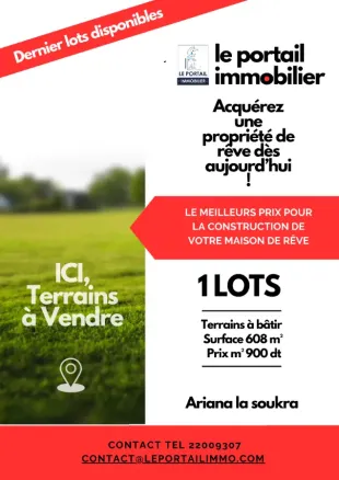 TERRAIN CONSTRUCLIBLE  A LA SOUKRA