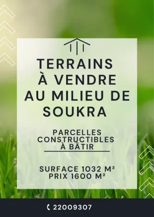 Terrain constructible au milieu de la soukra